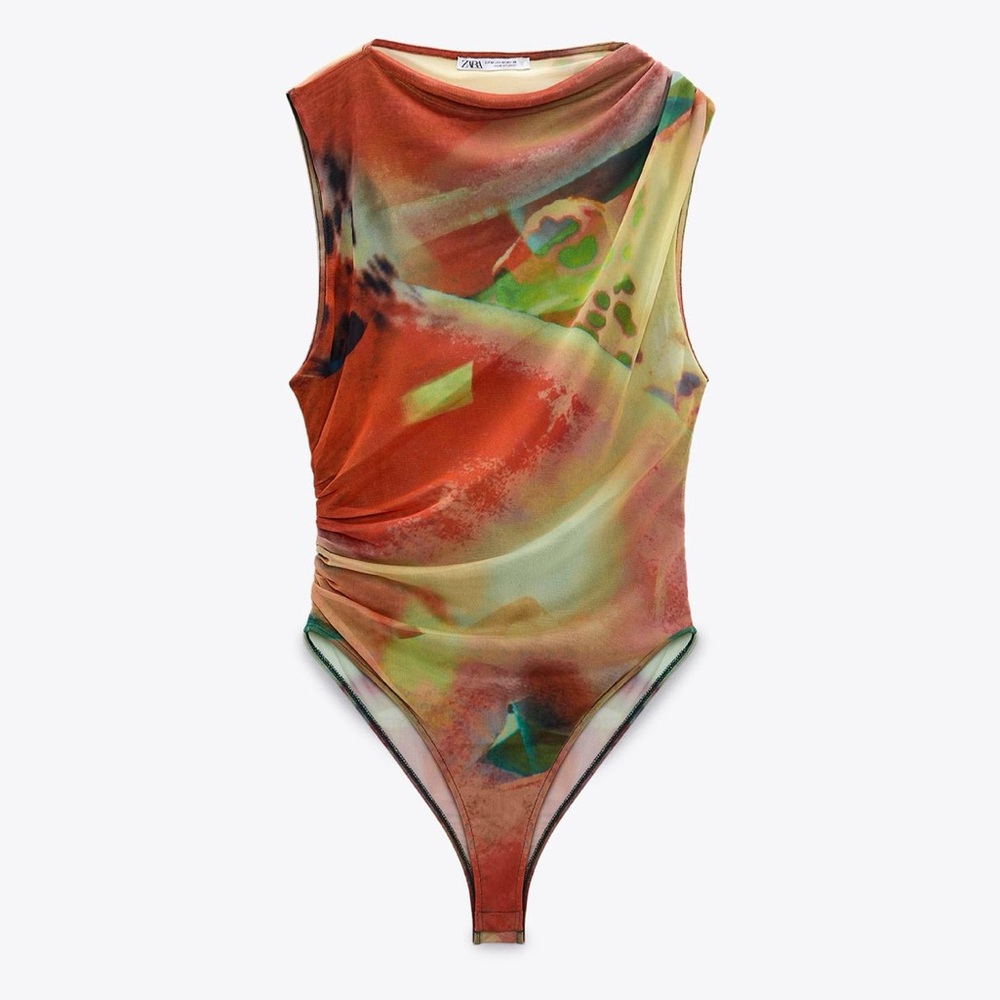 Zara Multicolor Draped Sleeveless Top - Picture 5 of 5